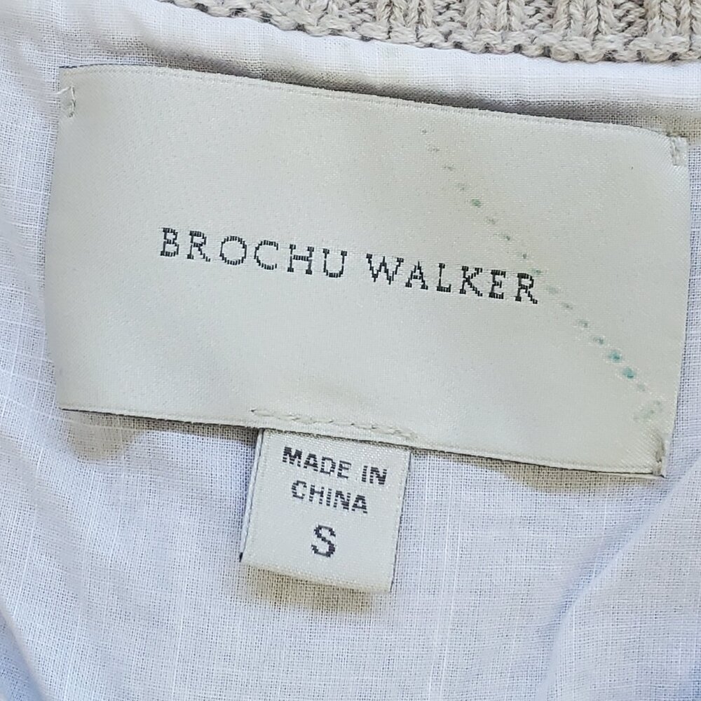 Brochu Walker Vail Layered Sweater Tank Linen Blend in Cream, size S (C-9) - Picture 8 of 12